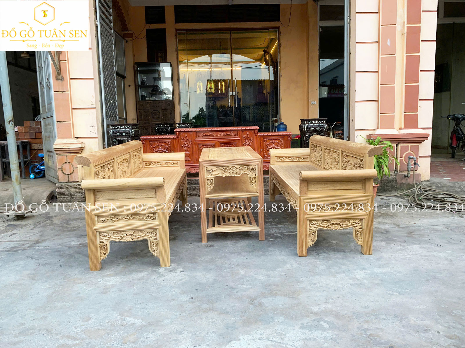 giới thiệu Bộ Trường Kỷ Đục Tích Gỗ Gụ Đục Sắc Nét